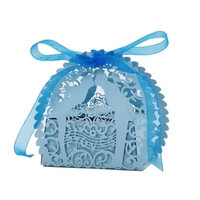 30PCS Handmade Laser Cut Candy Boxes with Ribbons Wedding Party Favor Birthday Gift Sweet Boxes Kiss Lover Pattern Wedding Accessory
