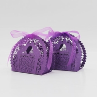 30PCS Handmade Laser Cut Candy Boxes with Ribbons Wedding Party Favor Birthday Gift Sweet Boxes Kiss Lover Pattern Wedding Accessory