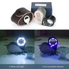 30X Mini Multi-functional Handheld LED Jeweler Loupe Portable 21mm 6 Jeweler Loupe Magnifier Triplet Magnifying Glass Built-in 6-shaped Circular LED Lights UV Counterfeit Detector