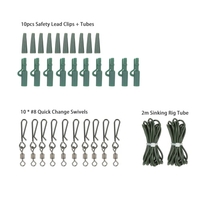 32pc Quick Change Swivels Carp Safety Lead Weights Clips Fishing Tackle Rigs