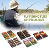 32pcs Fly Fishing Lure Set Artificial Bait with Hooks Carbon Steel Insect Fly Fishing Hooks
