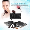 32Pcs Professional Makeup Brush Set Essential Cosmetic Make Up Brushes Kit Black Powder Brush Eyeshadow Eyeliner Eyebrow Brush + Leather Bag