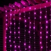 3*3M 448 Battery Operated Curtain LED String Lamp Christmas Fairy Icicle Lights Outdoor Home for Wedding Party Garden Decoration Background Lighting 110V/220V