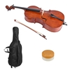 3/4 Wooden Cello Gloss Finish Basswood Face Board with Bow Rosin Carrying Bag for Students Music Lovers