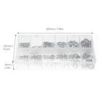 350pcs Metric Lock and Flat Washers Gasket Set Stainless Steel Sealing Ring Seal Assortment Kit with Box 12 Sizes for Hardware Accessories