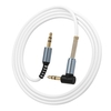 3.5mm Audio Cable Jack Male to Male 90 Degree Right Angle Stereo Car Phone Laptop Auxiliary Audio Extension Cable, White
