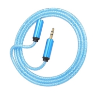 3.5mm Jack Audio Cable 3.5mm Male to Female Car Auxiliary Audio Stereo Cable, Blue