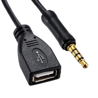 3.5mm Male AUX Audio Plug Jack to USB 2.0 Female Converter Cable Cord