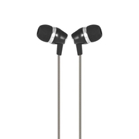 3.5mm Wired Headphones In-Ear Stereo Music Headsets Line Control Earphone Hands-free with Microphone Black for 3.5mm Audio Devices