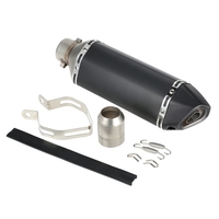 38-51mm Black Small Hexagonv Oblique Tail Refit Exhaust Muffler With Fit For Motorcycles ATV Universal