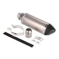 38-51mm Black Small Hexagonv Oblique Tail Refit Exhaust Muffler With Fit For Motorcycles ATV Universal