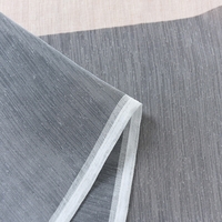 39 * 79 inches Cotton Linen Semi-Blackout Stripe Pattern Window Curtain Panel Living Room Bedroom Hotel Divider Voile Curtain with Rod Pocket