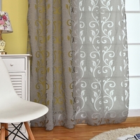 39 * 98 inches Polyester Semi-Blackout Grommet Top Window Curtain Panel Living Room Bedroom Hotel Voile Curtain Drape--Grey