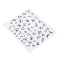 3D Black Lace Flower Design Nail Art Stickers Decals for Nail Tips Decoration Tool