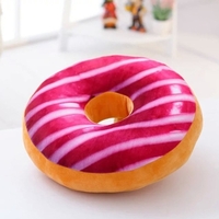 3D Creative Plush Donut Food Pillows Stuffed Toys Dolls Funny Cartoon Donuts Pillow Cover Plush Sweet Chocolates Sofa and Chair Back Cushions Car Mats