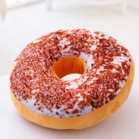 3D Creative Plush Donut Food Pillows Stuffed Toys Dolls Funny Cartoon Donuts Pillow Cover Plush Sweet Chocolates Sofa and Chair Back Cushions Car Mats