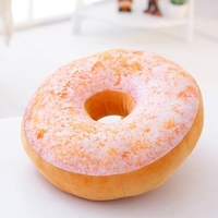 3D Creative Plush Donut Food Pillows Stuffed Toys Dolls Funny Cartoon Donuts Pillow Cover Plush Sweet Chocolates Sofa and Chair Back Cushions Car Mats