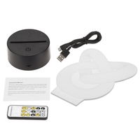 3D Optical Illusion LED Table Night Light Remote Control USB Cable Battery Operated Desk Lamp Valentine