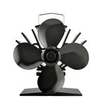 4-Blade Quite Heat Powered Stove Fan Fireplace Fan Wood Burning Fan Eco-friendly for Efficient Heat Distribution