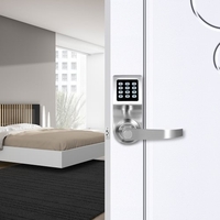 4-in-1 Electronic Keyless Keypad Door Coded Lock Unlocked by Password + RF Card + Remote Control + Mechanical Key Home Security