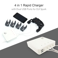 4 in 1 Rapid Battery Charger with Dual USB Ports for DJI Spark RC Drone