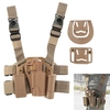 4 in 1 Tactical Hunting Paintball Airsoft Drop Leg Thigh Rig Holster Platform w/ 2 Pouches for 1911