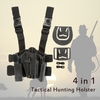 4 in 1 Tactical Hunting Quick Release Drop Leg Thigh Rig Holster Platform with 2 Pouches for P226