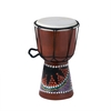 4 Inch Compact Size Wooden African Drum Djembe Bongo Hand Drum Percussion Musical Instrument with Colorful Pattern (Patterns Random Delivery)