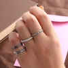 4 Pcs Fashion New Hot Vintage Retro Anti-silver Plated Knuckle Finger Ring Set Jewelry Accessories for Women Girls Party Band