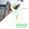 4 PCS Fishing Bait Hooks with Feeder Explosion Fishing Hooks Spring Feeder Fishing Bait Cage Barbed Fishing Hook 8 / 9 / 10 / 11 / 13