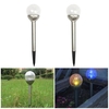 4 Pcs Solar Pathway LED Lights Cracked Glass Ball
