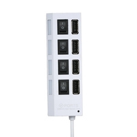 4 Ports USB HUB USB 2.0 Adapter Splitter Hub with Independent Power ON/OFF Switch