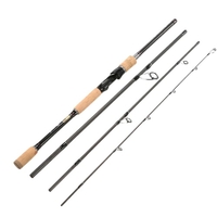 4 Sections Carbon Fiber Portable Baitcasting Spinning Fishing Rod Medium Rod Fishing Pole for Saltwater and Freshwater