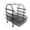 4-Tier File Document Letter Paper Tray Sorter Collection Office Desktop Organizer Holder Shelf Metal Mesh Black