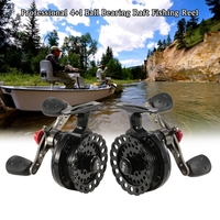 4+1 Ball Bearing 2.6:1 Gear Ratio Right/Left Hand Raft Fishing Reel Fly Reel Wheel Ice Fishing Reel Star Drag Fishing Tackles with Storage Pouch