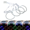 4*131MM 33 SMD5050 LED Angel Eyes Kit Xenon Headlight RGB Multi-color Light for BMW E36 E38 E39 E46 3 5 7 Series