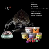 45pcs/box Natural Sandalwood Backflow Incense Smoke Buddhism Pagoda Tower Indoor Hollow Cones Mixed Scents Health Aroma Air Purifying Freshener Aromatherapy
