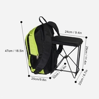 47L Camping Travel Backpack with Folding Chair Backpack and Stool Chair Combo Gear for Outdoor Hiking Fishing