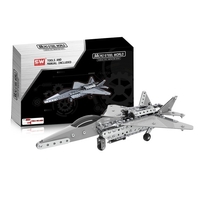 485Pcs Fighter Intelligent Construction Set 3D Stainless Steel Model Kit DIY Gift Model Building Educational Toys