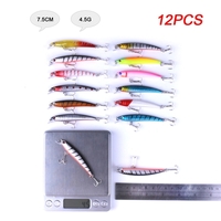 48PCS Mixed Size Minnow Fishing Artificial Lures Baits Crank Baits Hook Bait Tackle Lure Kit Set