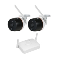 4CH Wifi Mini NVR Kit Video Surveillance with 2PCS 1080P Wireless IP Camera Set
