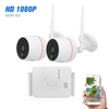 4CH Wifi Mini NVR Kit Video Surveillance TF Card Record with 2PCS 1080P Wireless IP Camera Set