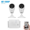 4CH Wifi Mini NVR Kit Video Surveillance TF Card Record with 2PCS 1080P Wireless IP Camera Set