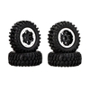 4Pcs 1/10 Climber Off-road Car Wheel Rim and Tire 260001 with Aluminum CNC Metal Protective Sheet for Traxxas HSP Tamiya HPI Kyosho RC Car