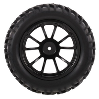4PCS 1/10 Off-road Tyre Double V Tread Pattern 10 Spokes Rim for 1/10 HSP HPI Redcat RC4WD RC Monster Truck