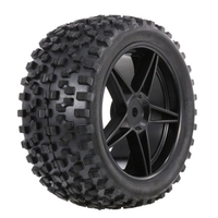4PCS 1/10 RC Off-road Tyre Nail Block Tread Pattern Five-pointed Star Rim for 1/10 HSP HPI Redcat RC4WD RC Buggy