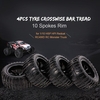 4PCS 1/10 Tyre Crosswise Bar Tread Pattern 10 Spokes Rim for 1/10 HSP HPI Redcat RC4WD RC Monster Truck
