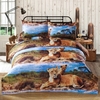 4pcs 3D Printed Bedding Set Bedclothes Lion Pattern Queen Size Duvet Cover+Bed Sheet+2 Pillowcases Home Textiles