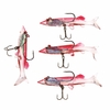 4Pcs 8cm 7g Soft Lead Fishing Lures Long T Tail Transparent Baits Treble Hook