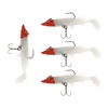 4Pcs 8cm 7g Soft Lead Fishing Lures Long T Tail Transparent Baits Treble Hook